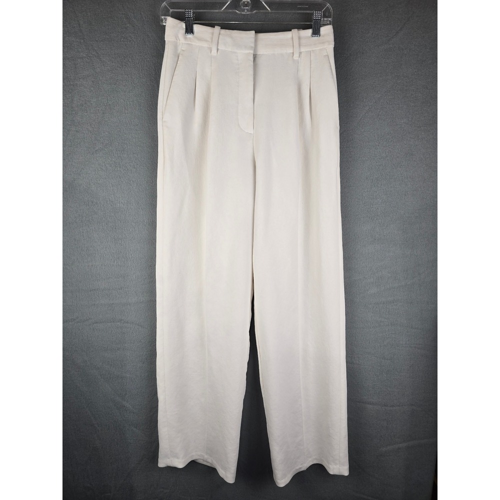 Wilfred Trousers Womens 4 Cream The Effortless Pant Wide Leg Pleated Minimalist